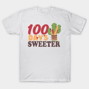 100 Days Sweeter Kindergarten Teacher Gift T-Shirt